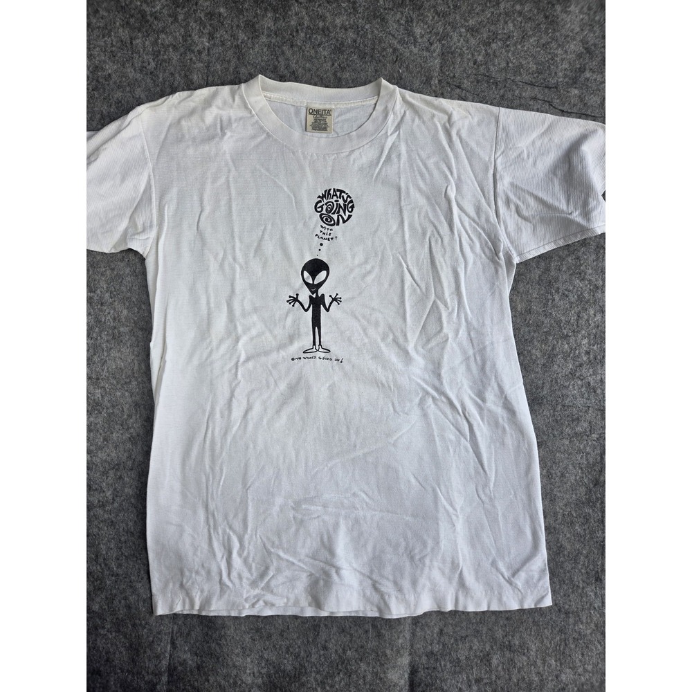 Vintage San Diego Ca What's Going On Alien Single Stitch T shirt Men's Large